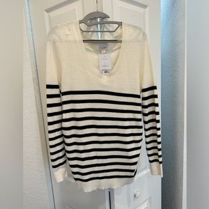 Maternity striped long sleeve sweater